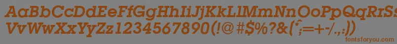 L850SlabBolditalic Font – Brown Fonts on Gray Background