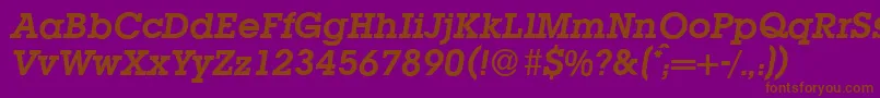 L850SlabBolditalic Font – Brown Fonts on Purple Background