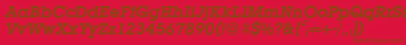 フォントL850SlabBolditalic – 赤い背景に茶色の文字