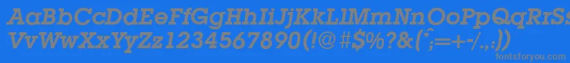 L850SlabBolditalic Font – Gray Fonts on Blue Background