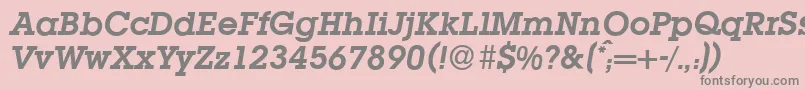 L850SlabBolditalic Font – Gray Fonts on Pink Background
