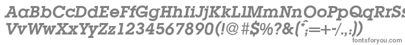 フォントL850SlabBolditalic – 白い背景に灰色の文字