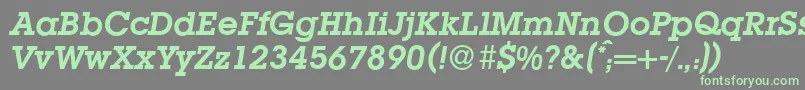 L850SlabBolditalic Font – Green Fonts on Gray Background