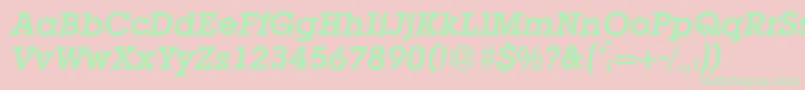 L850SlabBolditalic Font – Green Fonts on Pink Background