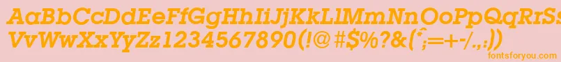 L850SlabBolditalic Font – Orange Fonts on Pink Background