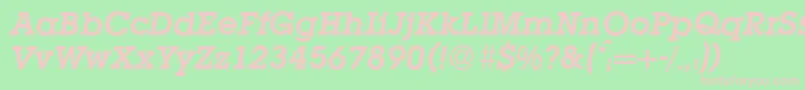 L850SlabBolditalic Font – Pink Fonts on Green Background