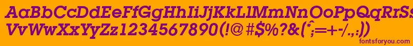 L850SlabBolditalic Font – Purple Fonts on Orange Background