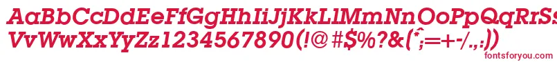 L850SlabBolditalic-fontti – punaiset fontit valkoisella taustalla