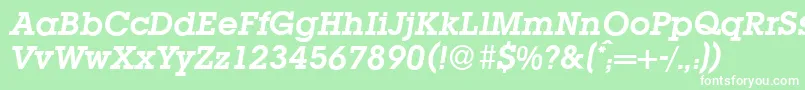L850SlabBolditalic Font – White Fonts on Green Background
