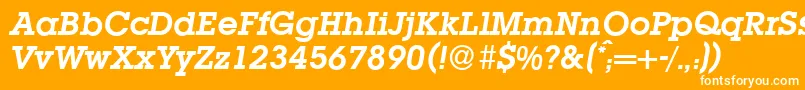 L850SlabBolditalic Font – White Fonts on Orange Background