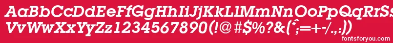 Шрифт L850SlabBolditalic – белые шрифты на красном фоне