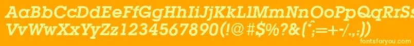 L850SlabBolditalic Font – Yellow Fonts on Orange Background