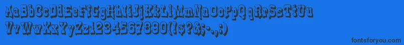 Подробнее о шрифте GePlasterDrip Шрифт GePlasterDrip – чёрные шрифты на синем фоне