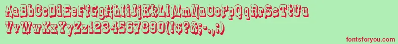 GePlasterDrip Font – Red Fonts on Green Background