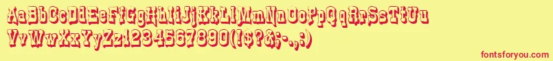 GePlasterDrip Font – Red Fonts on Yellow Background