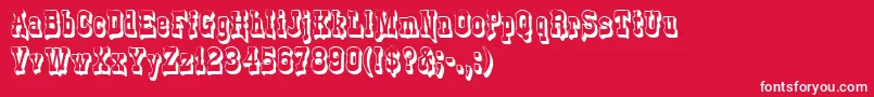GePlasterDrip Font – White Fonts on Red Background
