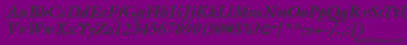 AcanthusSsiBoldItalic Font – Black Fonts on Purple Background