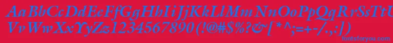 AcanthusSsiBoldItalic Font – Blue Fonts on Red Background