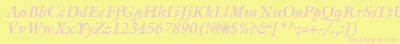 AcanthusSsiBoldItalic Font – Pink Fonts on Yellow Background