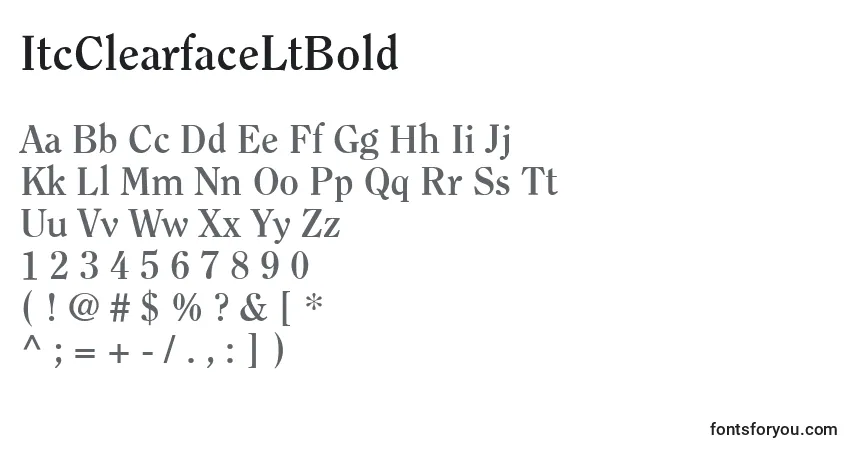 Шрифт ItcClearfaceLtBold – алфавит, цифры, специальные символы