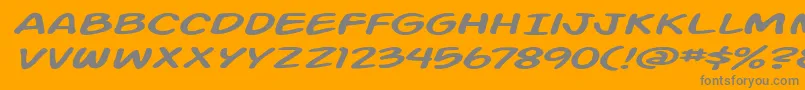 Police ActionManExtendedItalic – polices grises sur fond orange