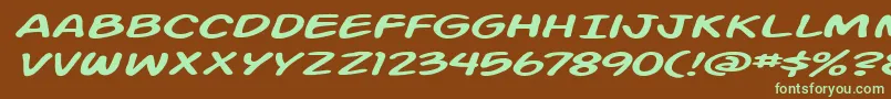 ActionManExtendedItalic Font – Green Fonts on Brown Background