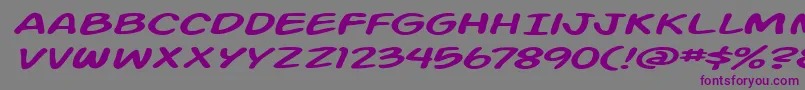 ActionManExtendedItalic Font – Purple Fonts on Gray Background