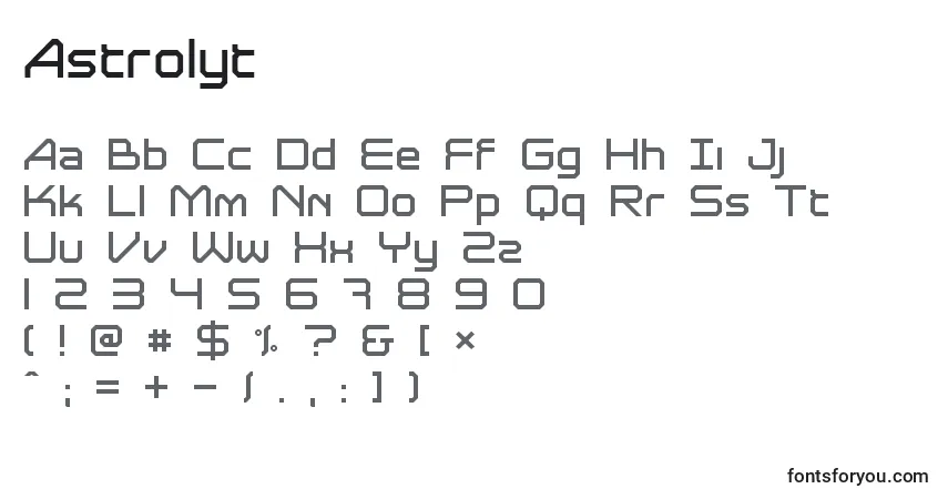 Шрифт Astrolyt – алфавит, цифры, специальные символы