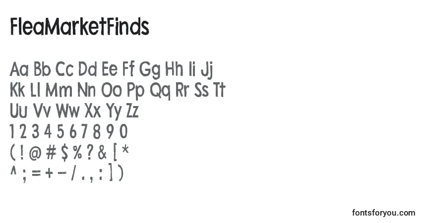 A fonte FleaMarketFinds – alfabeto, números, caracteres especiais