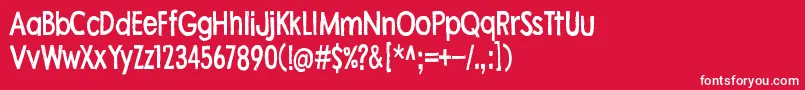 FleaMarketFinds Font – White Fonts on Red Background