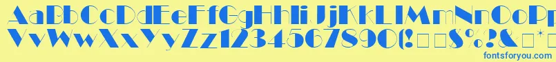 BlackTieDisplaySsi Font – Blue Fonts on Yellow Background