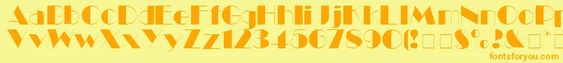BlackTieDisplaySsi Font – Orange Fonts on Yellow Background