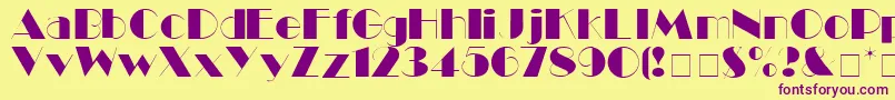 BlackTieDisplaySsi Font – Purple Fonts on Yellow Background