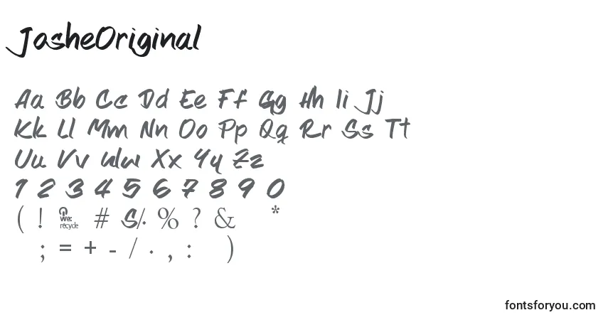 Czcionka JosheOriginal – alfabet, cyfry, specjalne znaki