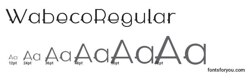 Размеры шрифта WabecoRegular