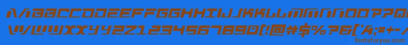 Warmachinecond Font – Brown Fonts on Blue Background