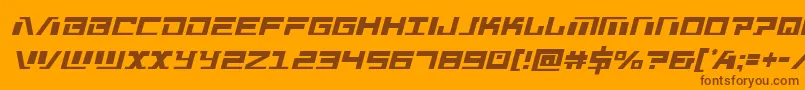 Warmachinecond-Schriftart – Braune Schriften auf orangefarbenem Hintergrund