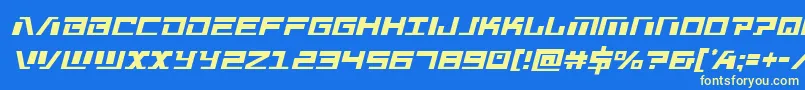 Warmachinecondフォントについての詳細 フォントWarmachinecond – 黄色の文字、青い背景