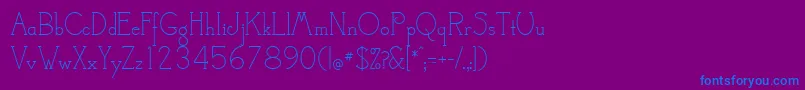 フォントCamelotMf – 紫色の背景に青い文字