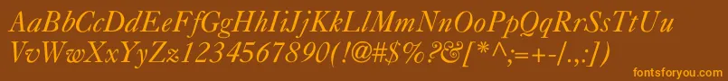 LaraLight Font – Orange Fonts on Brown Background