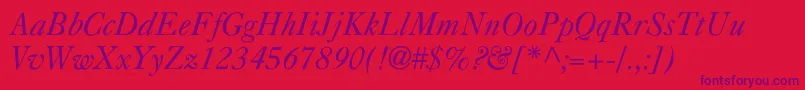 LaraLight Font – Purple Fonts on Red Background