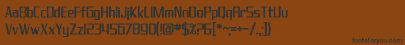 SfTheraminGothicCondensed-Schriftart – Schwarze Schriften auf braunem Hintergrund