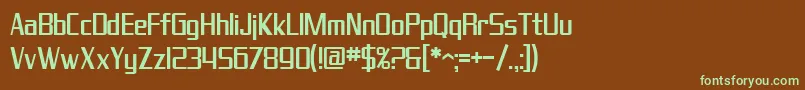Czcionka SfTheraminGothicCondensed – zielone czcionki na brązowym tle