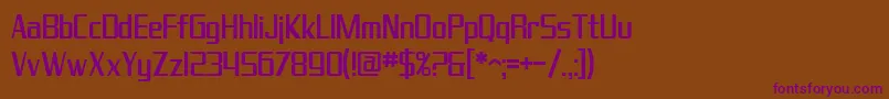 SfTheraminGothicCondensed Font – Purple Fonts on Brown Background