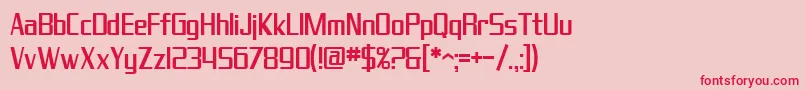 フォントSfTheraminGothicCondensed – ピンクの背景に赤い文字