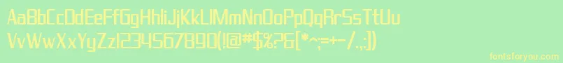 SfTheraminGothicCondensed Font – Yellow Fonts on Green Background