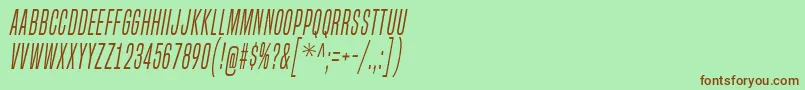 BuiltTitlingLtIt Font – Brown Fonts on Green Background