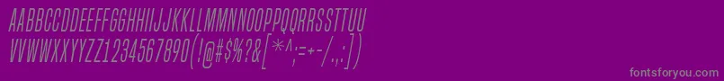 フォントBuiltTitlingLtIt – 紫の背景に灰色の文字