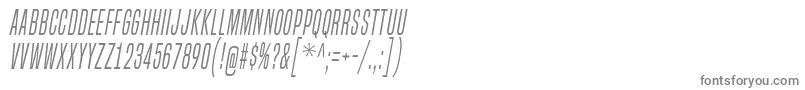 BuiltTitlingLtIt-Schriftart – Graue Schriften auf weißem Hintergrund