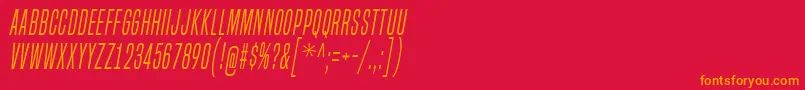 BuiltTitlingLtIt Font – Orange Fonts on Red Background